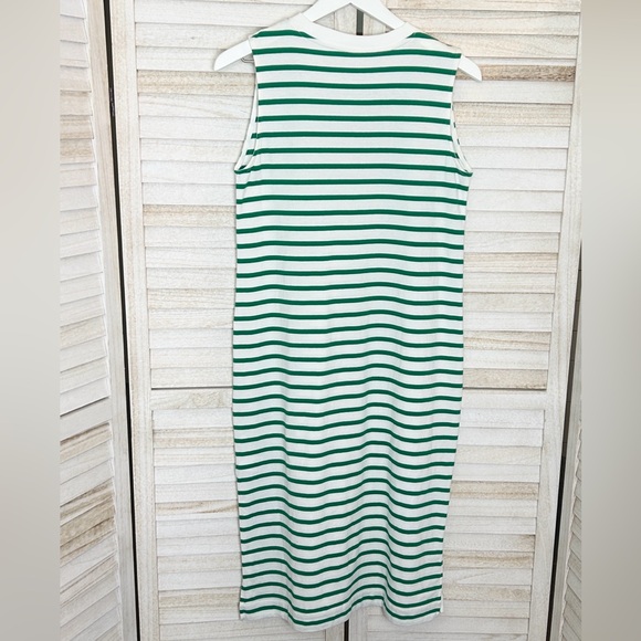 Everlane The Weekend Green and White Striped Tank Dress. Size Small - Picture 8 of 11